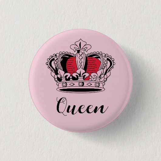  prinses koningin kroon ronde button 3,2 cm (Voorkant)