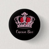 prinses koningin kroon ronde button 3,2 cm (Voorkant)