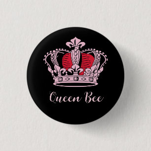 prinses koningin kroon ronde button 3,2 cm