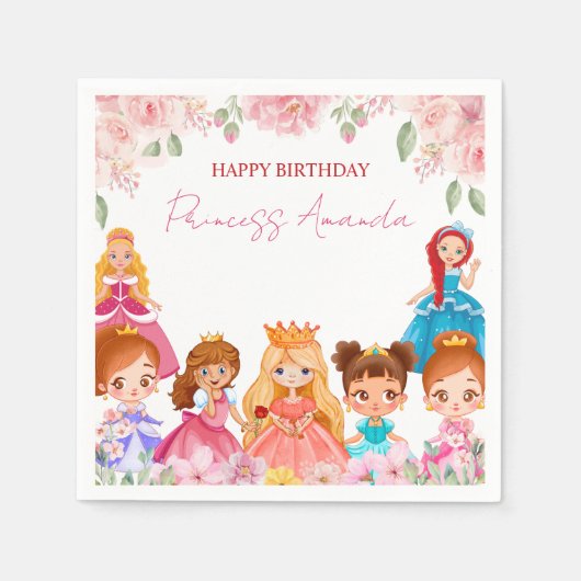 Prinses Koningin Verjaardagsfeestje Papieren serve Servet (Voorkant)