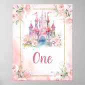 Prinses Koninklijk Kasteel 5e Verjaardag Tafelnumm Poster (Voorkant)