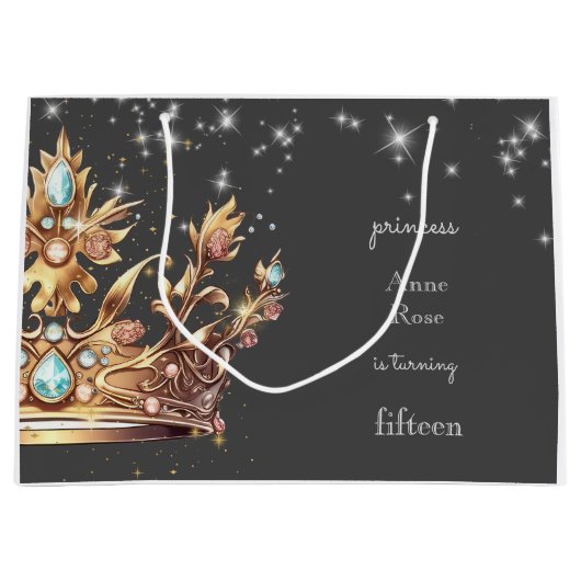 Prinses koninklijke verjaardag groot cadeauzakje (Voorkant)