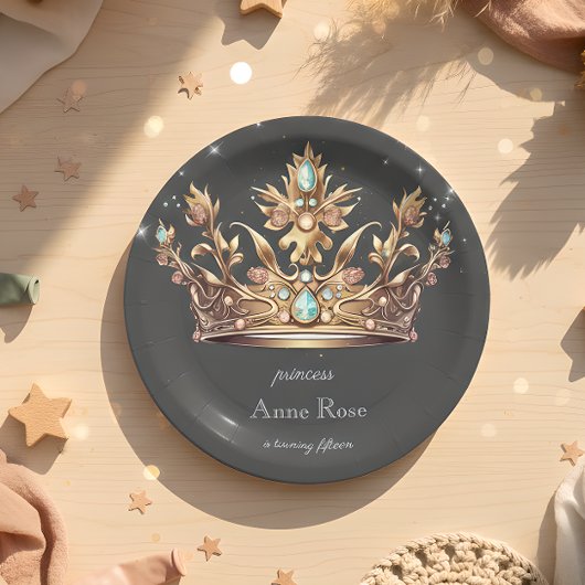 Prinses koninklijke verjaardag papieren bordje