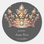 Prinses koninklijke verjaardag ronde sticker (Voorkant)
