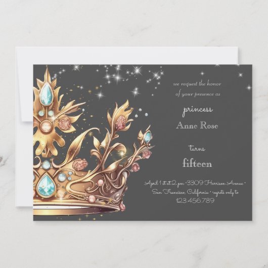 Prinses koninklijke verjaardag uitnodiging (Voorkant)