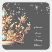 Prinses koninklijke verjaardag vierkante sticker (Voorkant)