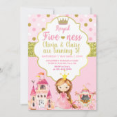 Prinses koninklijke vijf broers en zussen verjaard kaart (Voorkant)