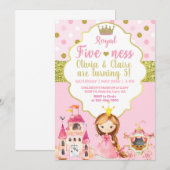 Prinses koninklijke vijf broers en zussen verjaard kaart (Voorkant / Achterkant)