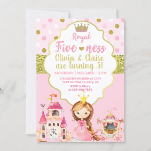 Prinses koninklijke vijf broers en zussen verjaard kaart