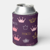 Prinses kronen: waterverf glitterpatroon. blikjeskoeler (Blikje Voorkant)