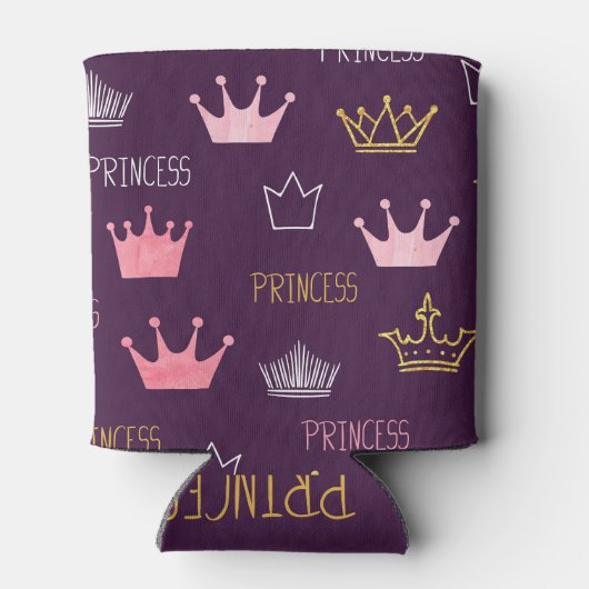 Prinses kronen: waterverf glitterpatroon. blikjeskoeler (Achterkant)