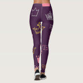 Prinses kronen: waterverf glitterpatroon. leggings (Achterkant)