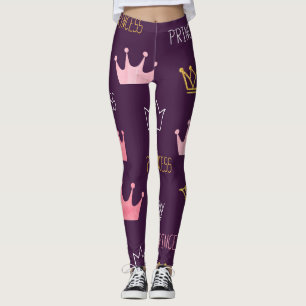 Prinses kronen: waterverf glitterpatroon. leggings