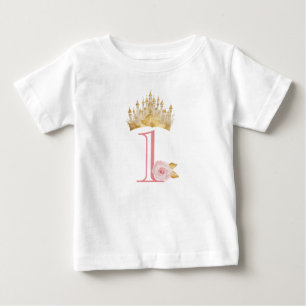 Prinses Kroon 1e Verjaardag Baby T-Shirt