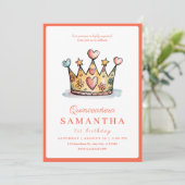 Prinses Kroon 1e Verjaardag Kaart (Staand voorkant)