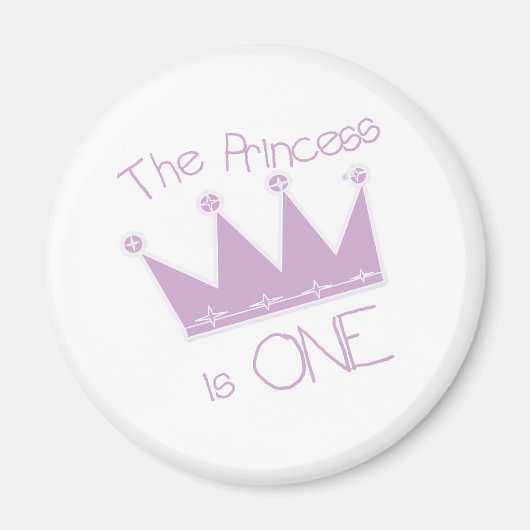Prinses Kroon 1e Verjaardag Magneet (Voorkant)