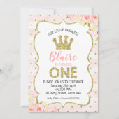 Prinses Kroon 1e verjaardag uitnodiging (Voorkant)