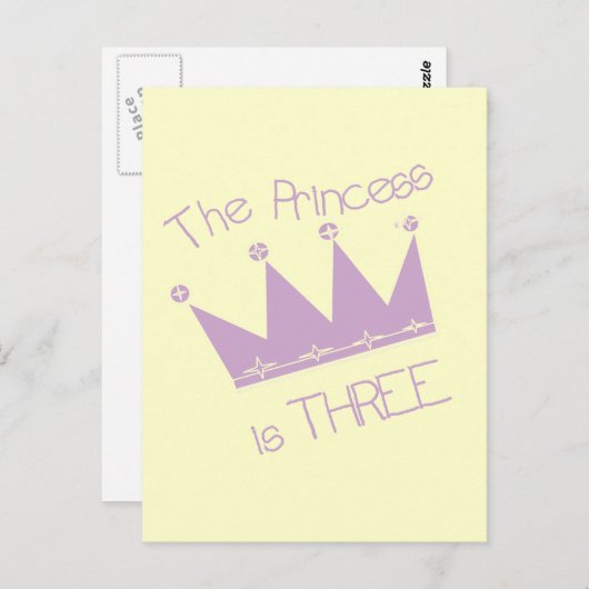 Prinses Kroon 3e Verjaardag Tshirts en geschenken Briefkaart (Voorkant / Achterkant)