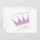 Prinses Kroon 3e Verjaardag Tshirts en geschenken Briefkaart (Voorkant / Achterkant)