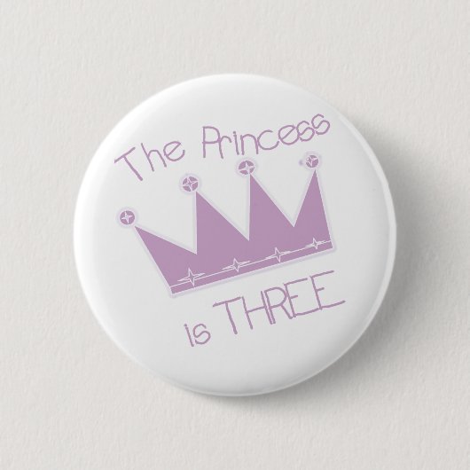 Prinses Kroon 3e Verjaardag Tshirts en geschenken Ronde Button 5,7 Cm (Voorkant)