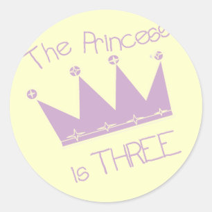 Prinses Kroon 3e Verjaardag Tshirts en geschenken Ronde Sticker