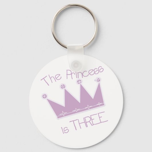 Prinses Kroon 3e Verjaardag Tshirts en geschenken Sleutelhanger (Voorkant)