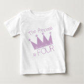 Prinses Kroon 4e Verjaardag Tshirts (Voorkant)