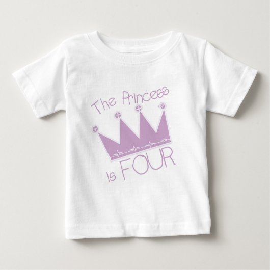 Prinses Kroon 4e Verjaardag Tshirts (Voorkant)