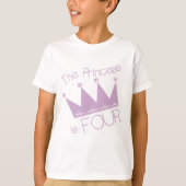 Prinses Kroon 4e Verjaardag Tshirts (Voorkant)