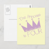 Prinses Kroon 4e Verjaardag Tshirts Briefkaart (Voorkant / Achterkant)