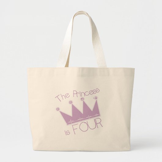 Prinses Kroon 4e Verjaardag Tshirts Grote Tote Bag (Voorkant)