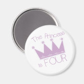 Prinses Kroon 4e Verjaardag Tshirts Magneet (Voorkant / Achterkant)