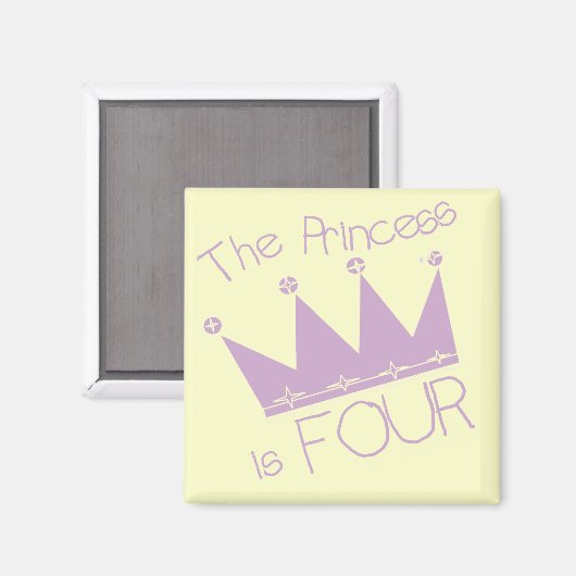 Prinses Kroon 4e Verjaardag Tshirts Magneet (Voorkant / Achterkant)