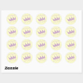 Prinses Kroon 4e Verjaardag Tshirts Ronde Sticker (Vel)