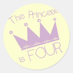Prinses Kroon 4e Verjaardag Tshirts Ronde Sticker