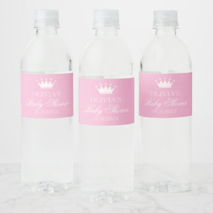 Prinses kroon baby shower waterfles labels etiket
