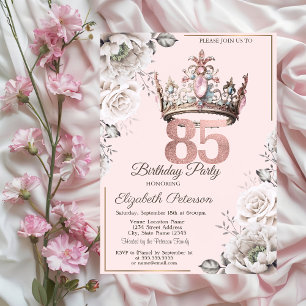 Prinses Kroon Bloemen 85ste Verjaardagsfeest Kaart