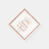 Prinses Kroon Blush Roze Glitter Verjaardag Servet (Hoek)