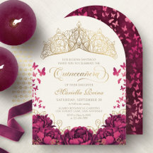 Prinses Kroon Bourgondië Vlinders Quinceanera