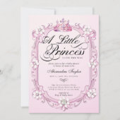 Prinses Kroon Diamanten Parels Baby Meisje Douche Kaart (Voorkant)