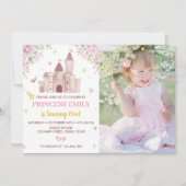 Prinses Kroon Eerste Verjaardag uitnodiging Roze G (Voorkant)