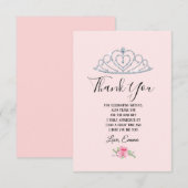 prinses, kroon, glitter kroon, dank je wel. bedankkaart (Voorkant / Achterkant)