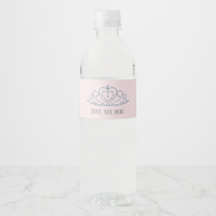 prinses, kroon, glitterkroon, label waterfles etiket