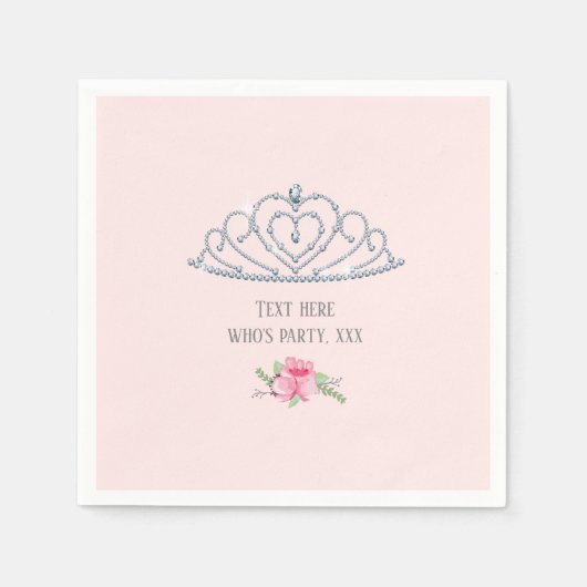 prinses, kroon, glitterkroon, servet (Voorkant)