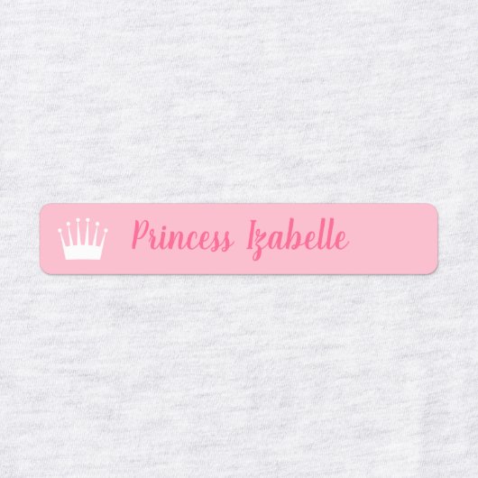 Prinses Kroon Paarse Roze Perzik Geel Naam Labels (Design 2)
