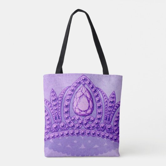 Prinses  kroon Paarse Tote Bag (Achterkant)