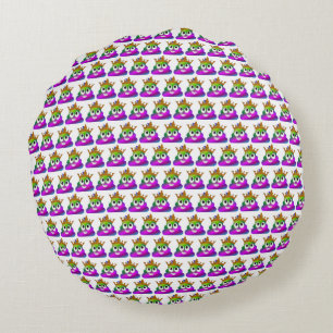 Prinses Kroon Regenboog Emoji Poep Rond Kussen