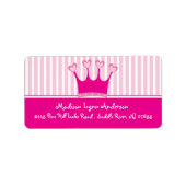 Prinses Kroon retour adreslabels. Etiket (Voorkant)