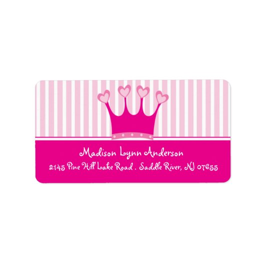 Prinses Kroon retour adreslabels. Etiket (Voorkant)