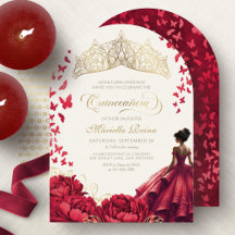 Prinses Kroon Rood Bloemjurk Quinceanera
